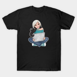 Girl with laptop T-Shirt
